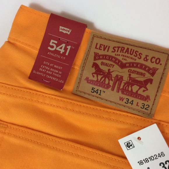 New levi's 541 Athletic Fit Orange Jeans 34x32 - Picture 4 of 7